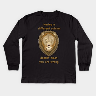 Lion with motivational quote Kids Long Sleeve T-Shirt